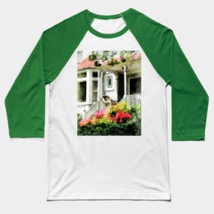 Spring - Azaleas by Porch With Wicker Chair Baseball T-Shirt